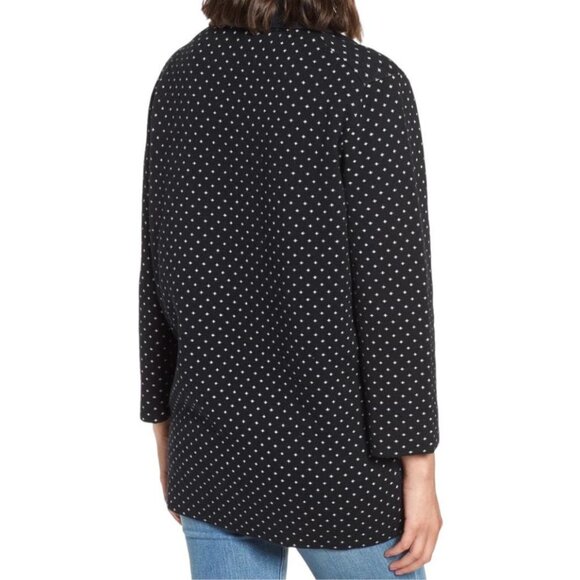 J. Crew 365 Sophie Open-front Polka dot Sweater Blazer in Navy/Ivory - Picture 3 of 16